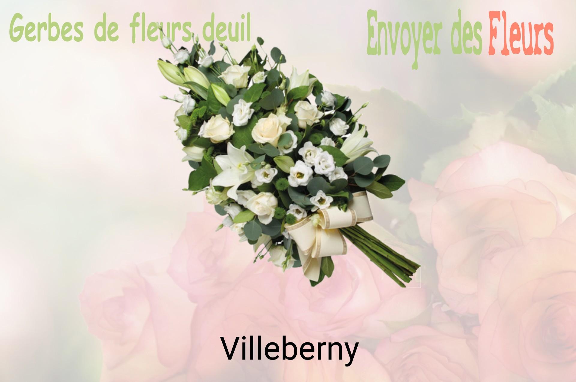 Gerbe de fleurs de deuil livrée à Villeberny